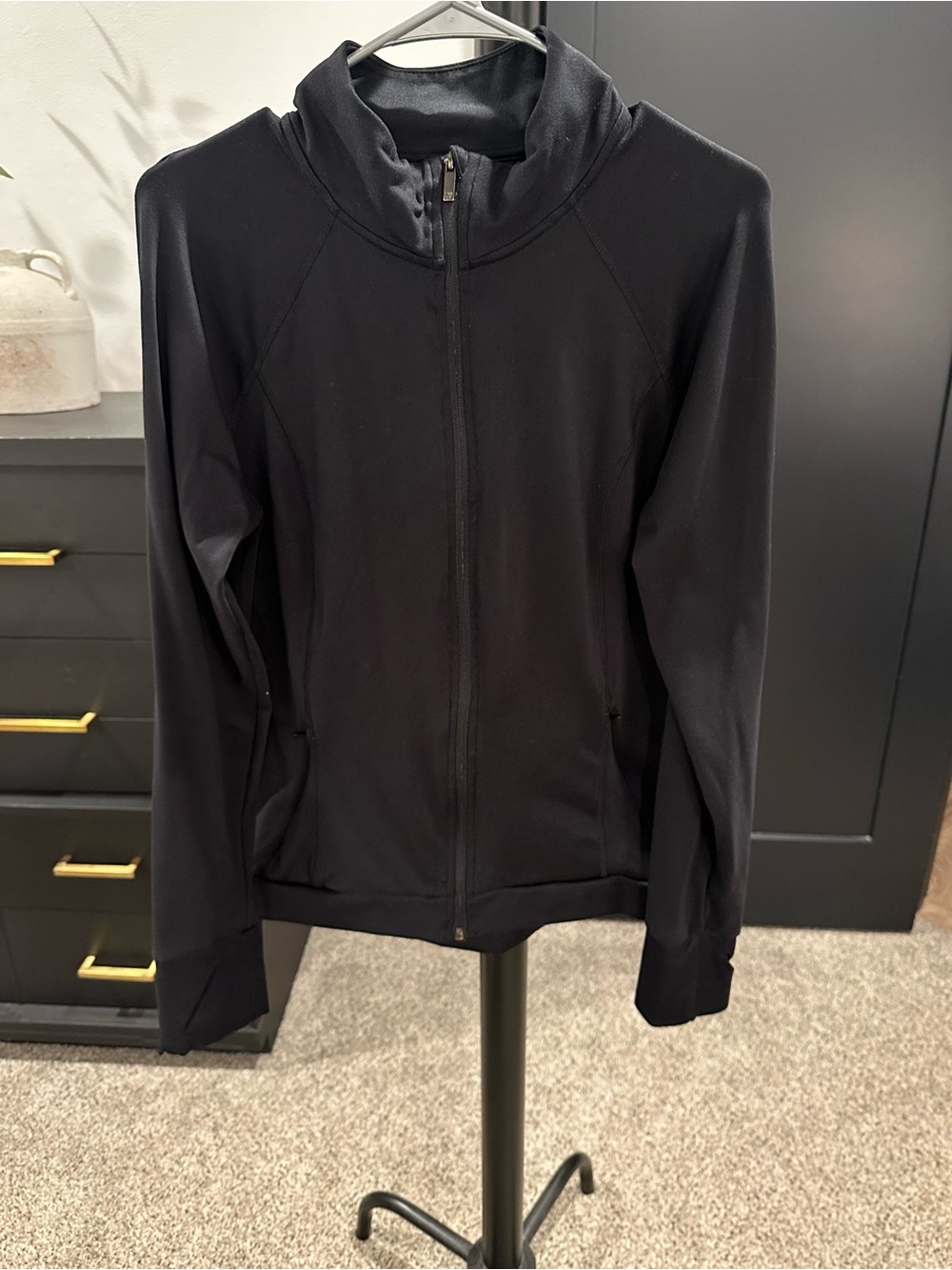 all in motion Black Full-Zip Utility Jacket with High Collar